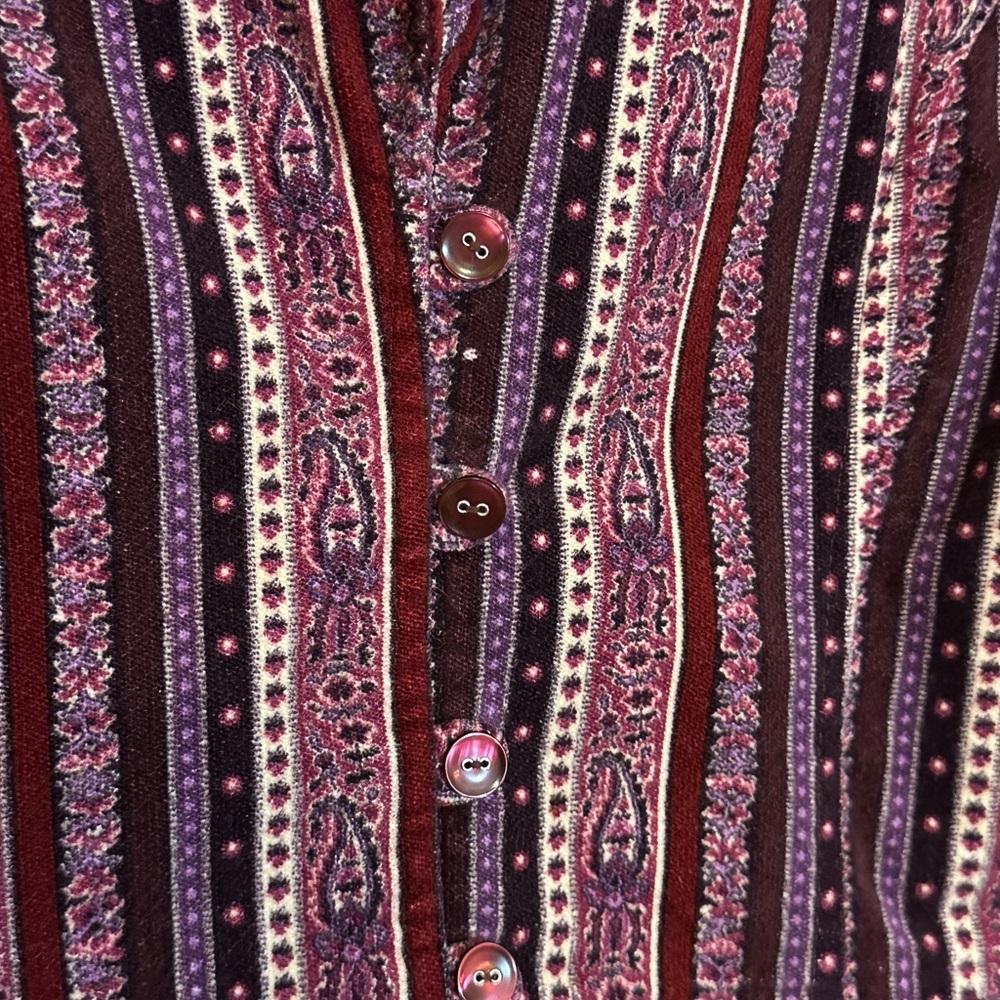 LOFT Women's Maroon and Black Patterned Blazer - Picture 2 of 7